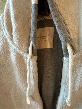Loomstate mid2000 Cream Fleece and Grey sweatshirt material Hoodie Jacket size S